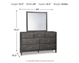 Caitbrook California King Storage Bed, Dresser, Mirror, and Nighstand