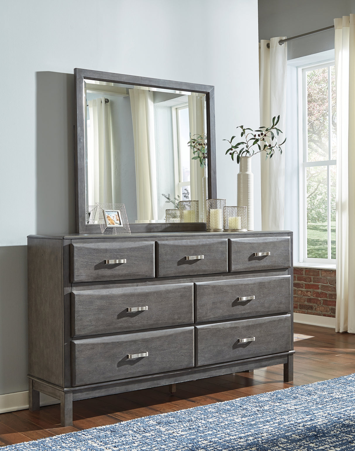 Caitbrook Full Storage Bed, Dresser, Mirror and Nightstand