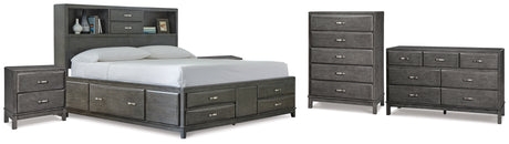 Furniture City Houma - Ashley Furniture - Caitbrook Queen Storage Bed, Dresser, Chest and 2 Nightstands - Queen Storage Bed, Dresser, Chest and 2 Nightstands - B476B32