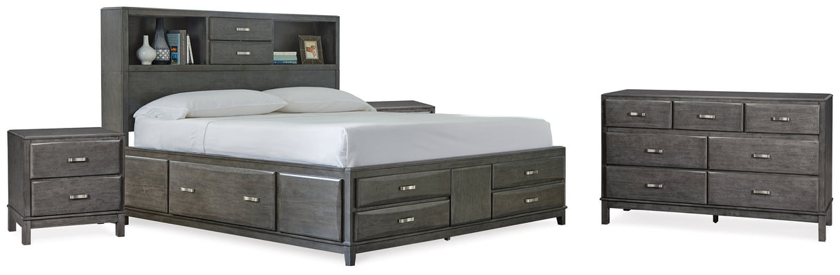 Furniture City Houma - Ashley Furniture - Caitbrook California King Storage Bed, Dresser and 2 Nightstands - California King Storage Bed, Dresser and 2 Nightstands - B476B31