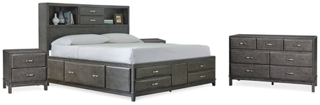 Furniture City Houma - Ashley Furniture - Caitbrook California King Storage Bed, Dresser and 2 Nightstands - California King Storage Bed, Dresser and 2 Nightstands - B476B31