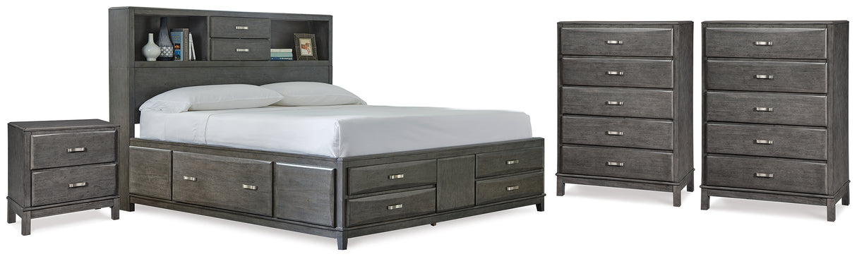 Furniture City Houma - Ashley Furniture - Caitbrook Queen Storage Bed, 2 Chests and 2 Nightstands - Queen Storage Bed, 2 Chests and 2 Nightstands - B476B23