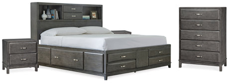 Furniture City Houma - Ashley Furniture - Caitbrook King Storage Bed, Chest and 2 Nightstands - King Storage Bed, Chest and 2 Nightstands - B476B20