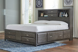 Furniture City Houma - Ashley Furniture - Caitbrook Bedroom - King Storage Bed with 8 Drawers / Gray - B476B6