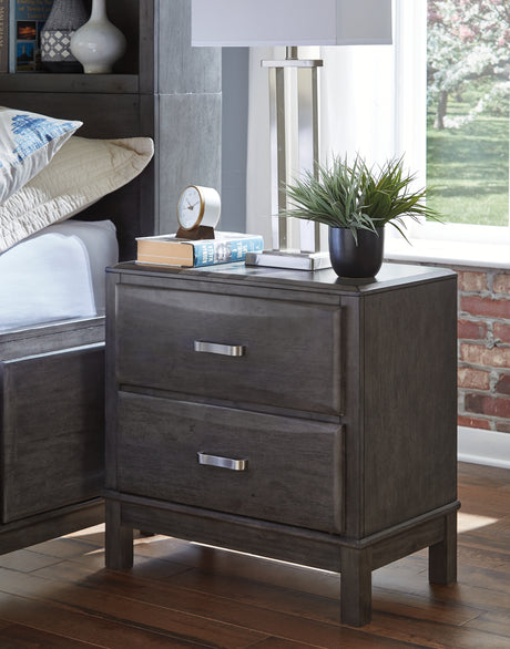 Furniture City Houma - Ashley Furniture - Caitbrook Nightstand - Two Drawer Night Stand / Gray - B476-92