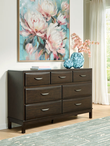 Furniture City Houma - Ashley Furniture - Vanmore Bedroom - Two Drawer Night Stand / Dark Brown - B479-92
