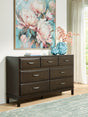 Furniture City Houma - Ashley Furniture - Vanmore Bedroom - Five Drawer Chest / Dark Brown - B479-46