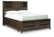 Furniture City Houma - Ashley Furniture - Vanmore Full Storage Bed - Full Storage Bed / Dark Brown - B479B4