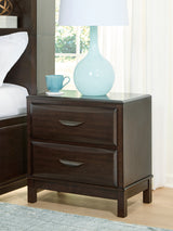 Furniture City Houma - Ashley Furniture - Vanmore Bedroom - Two Drawer Night Stand / Dark Brown - B479-92