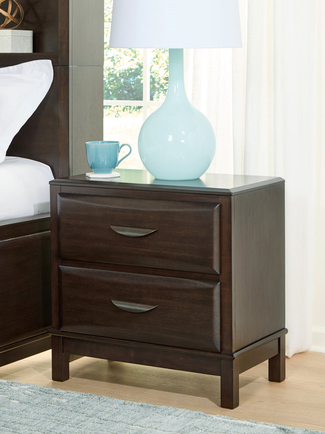 Furniture City Houma - Ashley Furniture - Vanmore Nightstand - Two Drawer Night Stand / Dark Brown - B479-92