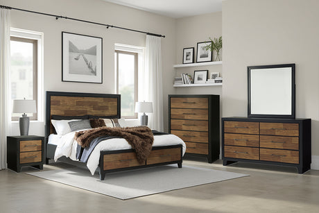 Furniture City Houma - Ashley Furniture - Kraeburn Queen Panel Storage Bed - Queen Panel Storage Bed / Brown/Black - B496B6