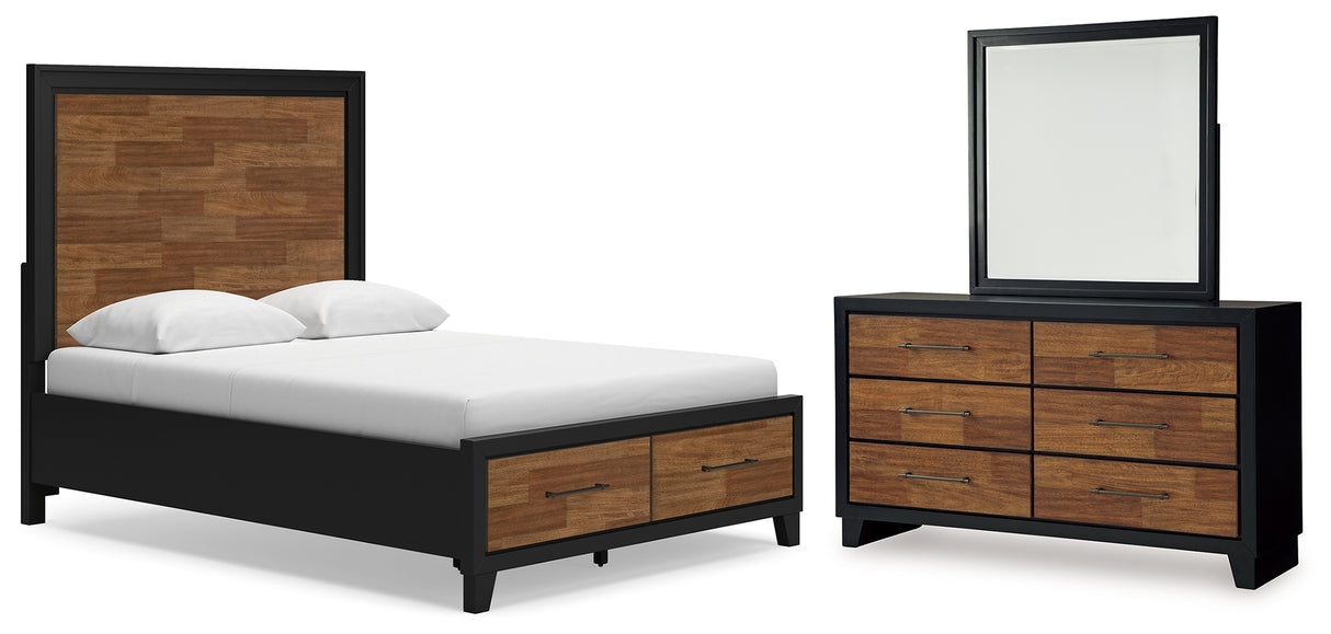 Kraeburn Queen Panel Storage Bed, Dresser and Mirror