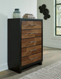 Furniture City Houma - Ashley Furniture - Kraeburn Bedroom - California King Panel Storage Bed / Brown/Black - B496B13
