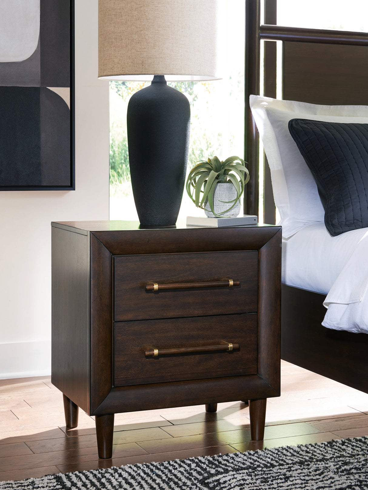 Furniture City Houma - Ashley Furniture - Dantenton Nightstand - Two Drawer Night Stand - B611-92