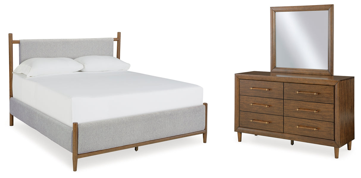 Furniture City Houma - Ashley Furniture - Lyncott California King Upholstered Bed, Dresser and Mirror - California King Upholstered Bed, Dresser and Mirror - B615B9