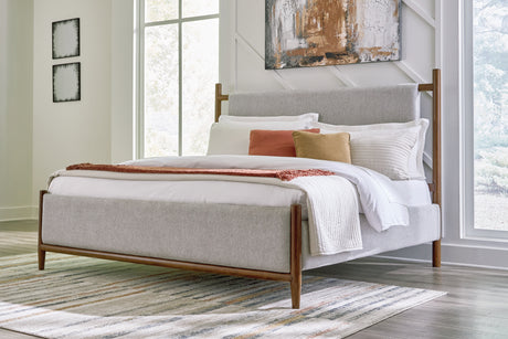 Furniture City Houma - Ashley Furniture - Lyncott Queen Upholstered Panel Bed - Queen Upholstered Panel Bed / Brown - B615B2