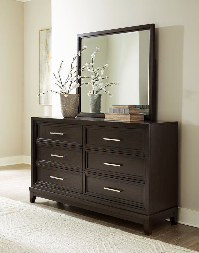 Furniture City Houma - Ashley Furniture - Neymorton Dresser and Mirror - Dresser and Mirror / Dark Grayish Brown - B618B1