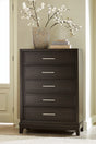 Furniture City Houma - Ashley Furniture - Neymorton Chest of Drawers - Five Drawer Chest / Dark Grayish Brown - B618-46