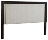 Neymorton Queen Upholstered Panel Headboard, Dresser and Mirror