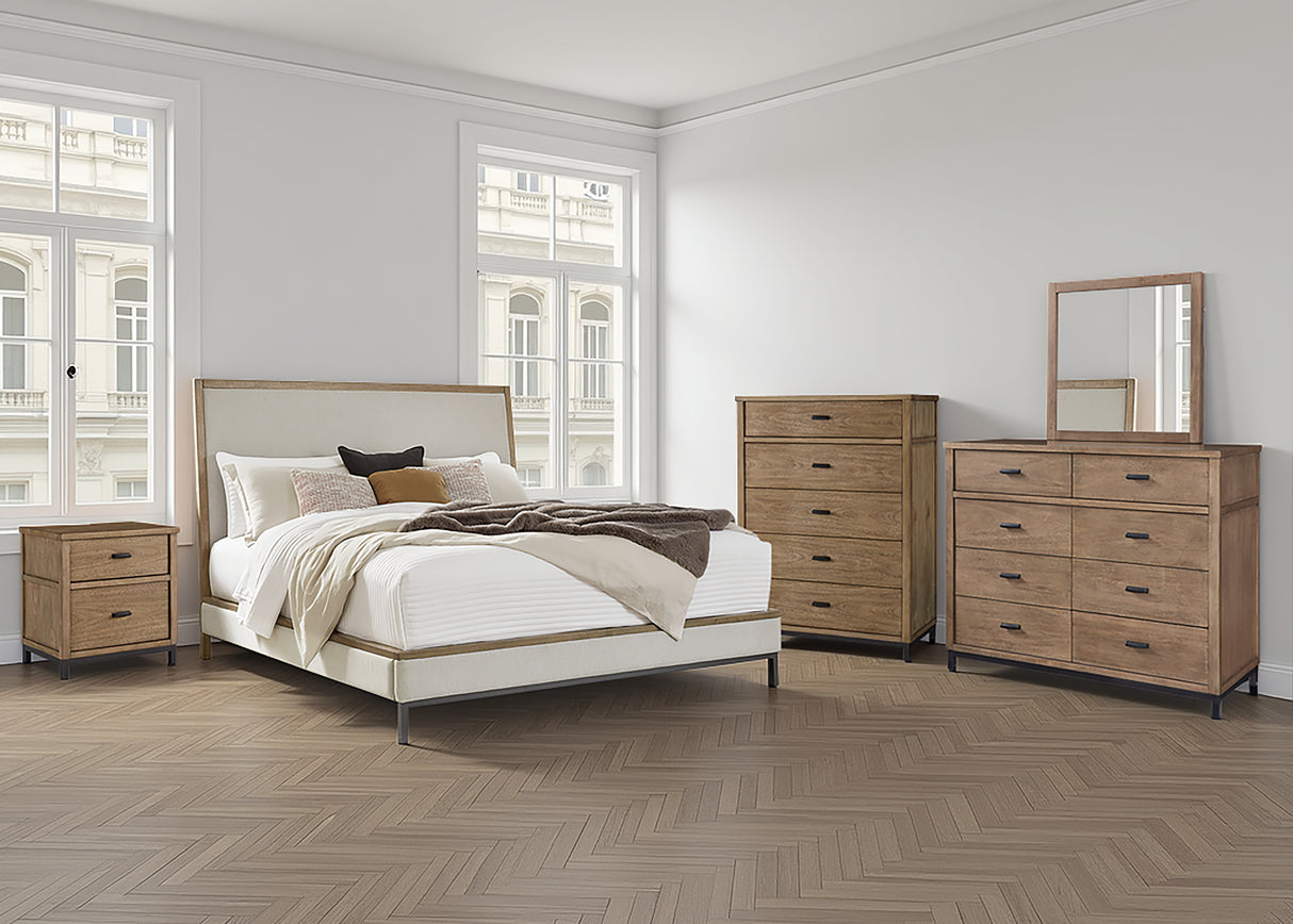 Furniture City Houma - Ashley Furniture - Tomtyn Queen Upholstered Bed - Queen Upholstered Bed / Light Brown - B622B2
