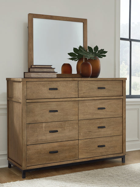 Furniture City Houma - Ashley Furniture - Tomtyn Dresser and Mirror - Dresser and Mirror / Light Brown - B622B1