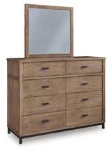 Tomtyn Queen Upholstered Bed, Dresser and Mirror