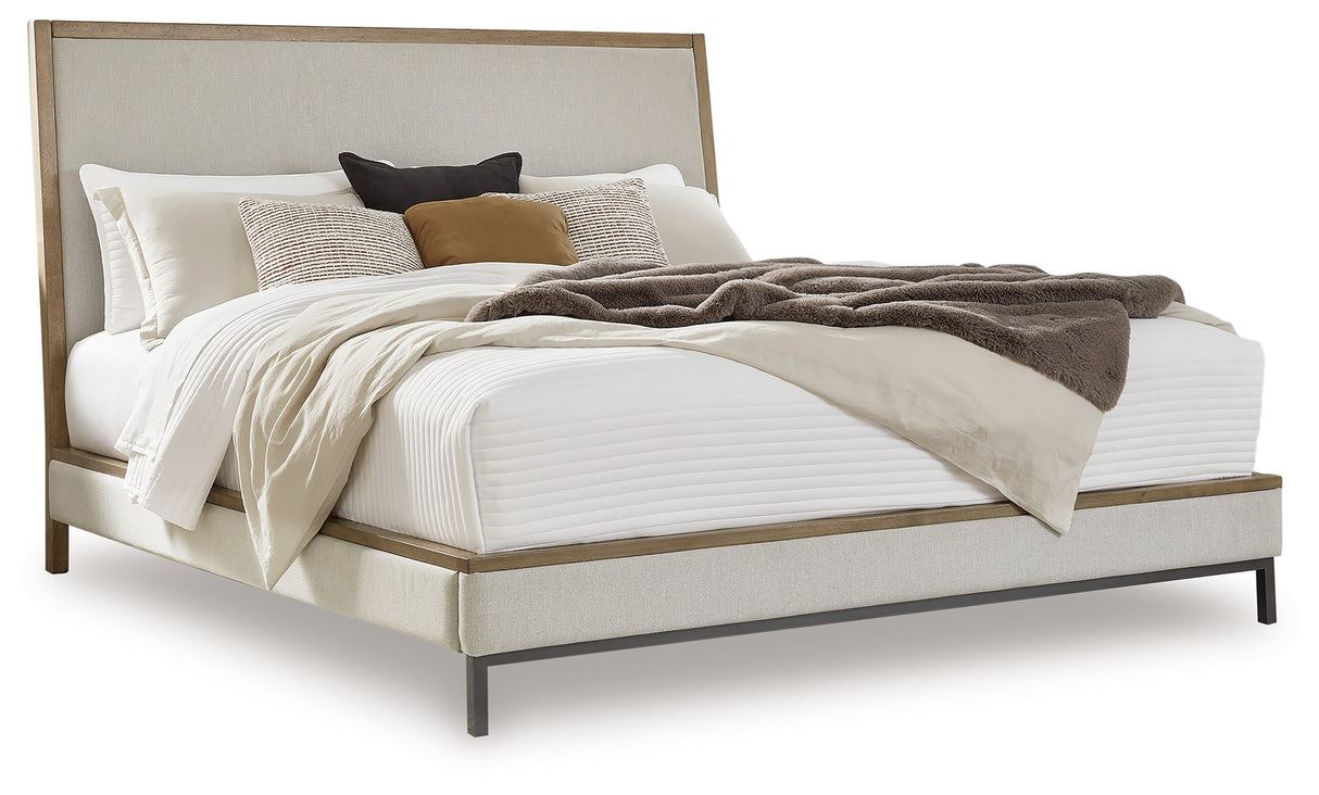 Tomtyn Queen Upholstered Bed, Dresser and Mirror