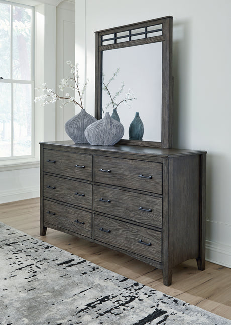 Furniture City Houma - Ashley Furniture - Montillan Dresser and Mirror - Dresser and Mirror / Grayish Brown - B651B1