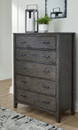 Furniture City Houma - Ashley Furniture - Montillan Chest of Drawers - Five Drawer Chest / Grayish Brown - B651-46