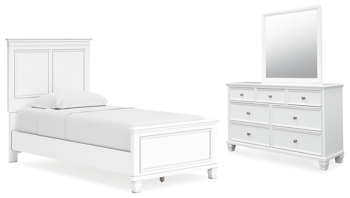 Furniture City Houma - Ashley Furniture - Fortman Twin Panel Bed, Dresser and Mirror - Twin Panel Bed, Dresser and Mirror - B680B7