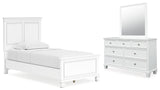Furniture City Houma - Ashley Furniture - Fortman Twin Panel Bed, Dresser and Mirror - Twin Panel Bed, Dresser and Mirror - B680B7