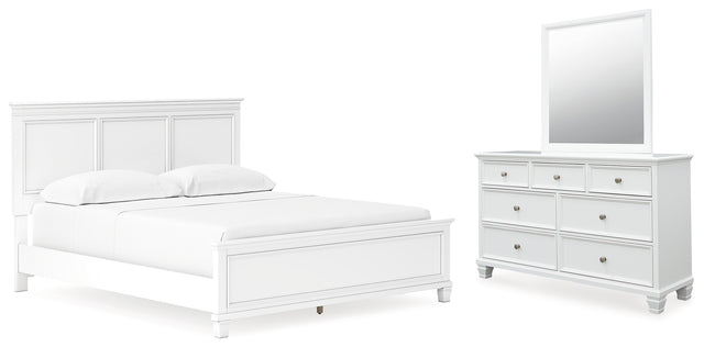 Furniture City Houma - Ashley Furniture - Fortman California King Panel Bed, Dresser and Mirror - California King Panel Bed, Dresser and Mirror - B680B14