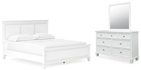 Fortman California King Panel Bed, Dresser and Mirror