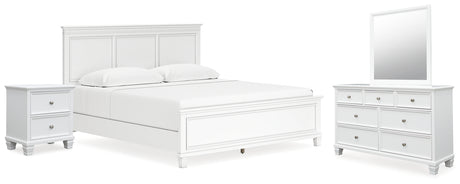 Fortman King Panel Bed, Dresser, Mirror and Nightstand