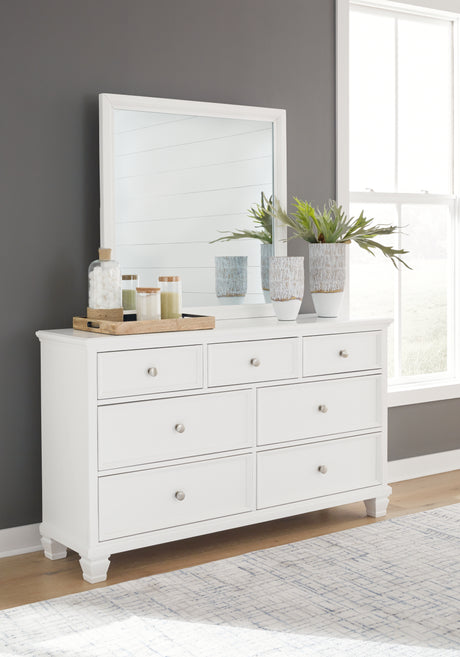 Furniture City Houma - Ashley Furniture - Fortman Dresser and Mirror - Dresser and Mirror / White - B680B1
