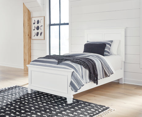 Furniture City Houma - Ashley Furniture - Fortman Twin Panel Bed - Twin Panel Bed / White - B680B6