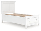 Furniture City Houma - Ashley Furniture - Fortman Bedroom - Twin Panel Storage Bed / White - B680B24