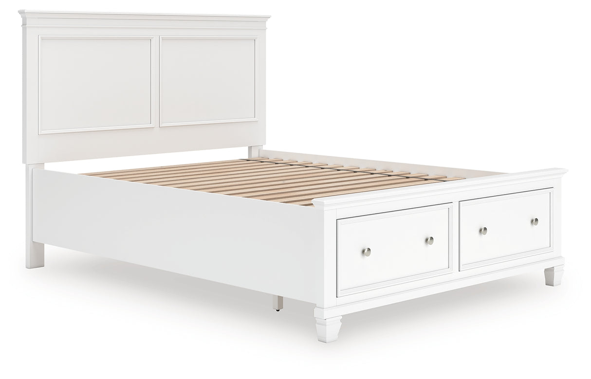 Furniture City Houma - Ashley Furniture - Fortman Bedroom - Queen Panel Storage Bed / White - B680B20