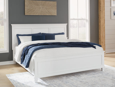 Furniture City Houma - Ashley Furniture - Fortman California King Panel Bed - California King Panel Bed / White - B680B5