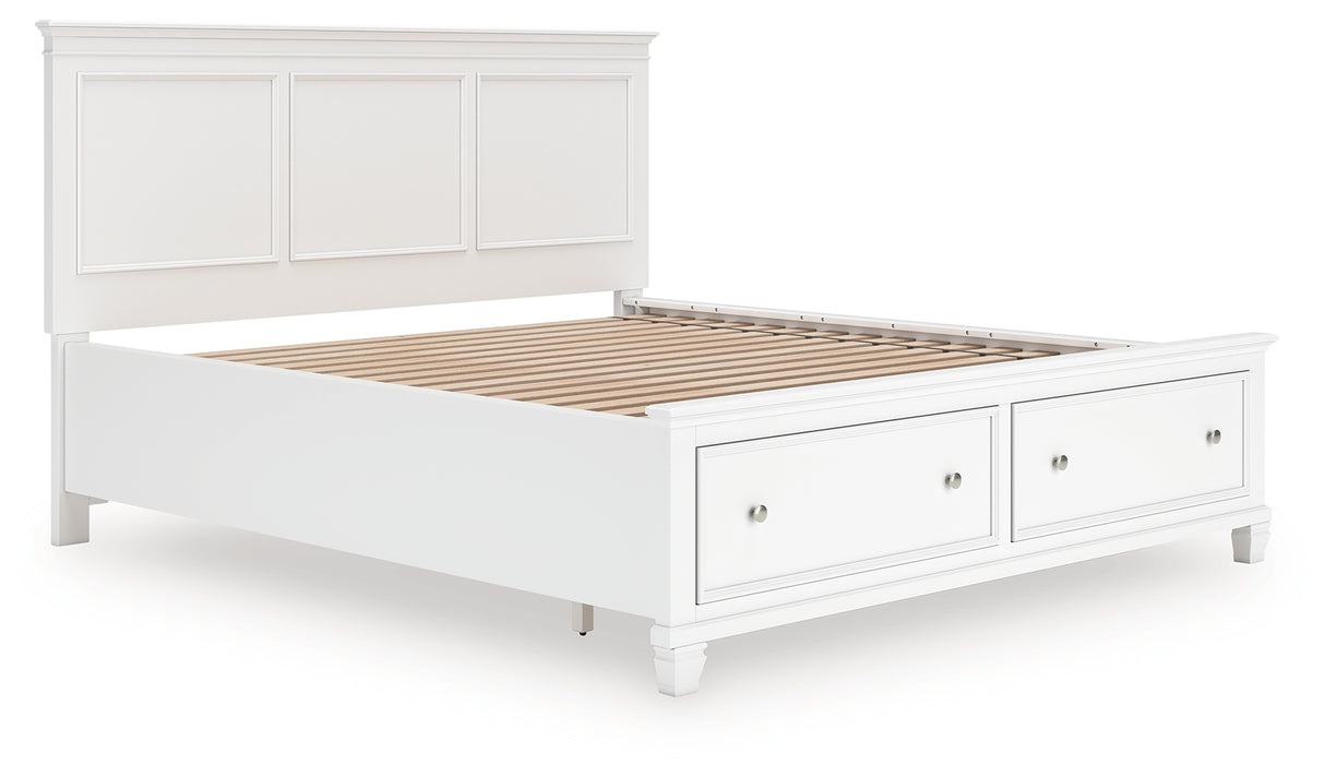 Furniture City Houma - Ashley Furniture - Fortman Bedroom - California King Panel Storage Bed / White - B680B23