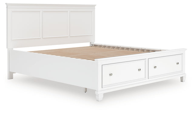 Furniture City Houma - Ashley Furniture - Fortman California King Panel Storage Bed - California King Panel Storage Bed / White - B680B23