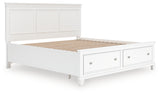 Furniture City Houma - Ashley Furniture - Fortman Bedroom - King Panel Storage Bed / White - B680B22