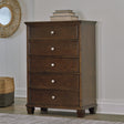Furniture City Houma - Ashley Furniture - Danabrin Chest of Drawers - Five Drawer Chest / Brown - B685-46