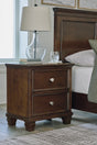 Furniture City Houma - Ashley Furniture - Danabrin Nightstand - Two Drawer Night Stand / Brown - B685-92