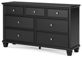 Lanolee California King Panel Bed, Dresser, Chest and 2 Nightstands