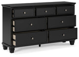 Lanolee California King Panel Bed, Dresser, Chest and 2 Nightstands