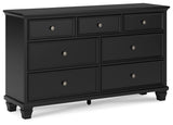 Lanolee California King Panel Bed, Dresser, Chest and 2 Nightstands