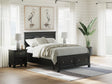 Furniture City Houma - Ashley Furniture - Lanolee Queen Panel Storage Bed - Queen Panel Storage Bed / Black - B687B17