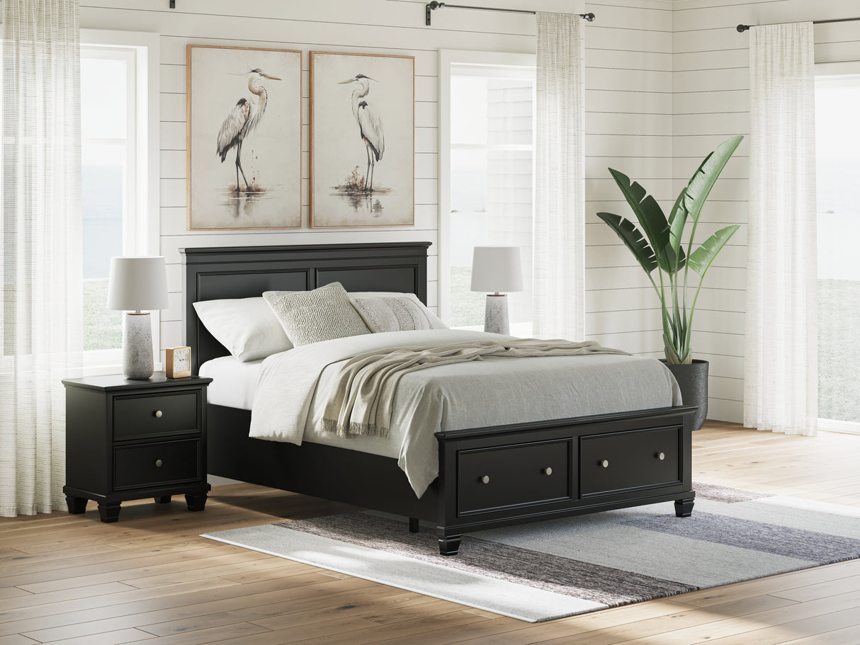Furniture City Houma - Ashley Furniture - Lanolee Bedroom - Queen Panel Storage Bed / Black - B687B17
