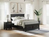 Furniture City Houma - Ashley Furniture - Lanolee Bedroom - Queen Panel Storage Bed / Black - B687B17
